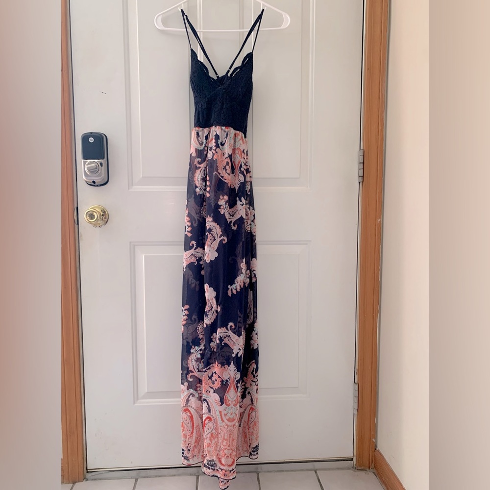 Trixxi XXS Blue and Pink Summer Maxi Dress